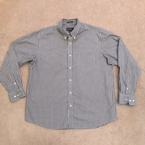 Eddie Bauer Other - Eddie Bauer Mens Long Sleeve Shirt XL Grey Black Relaxed Fit Wrinkle Resist